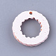 樹脂チャーム  模造ラタン編み風  リング  ピンク  24x4mm  穴：1.6mm RESI-S364-36A-2