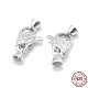 Rhodium Plated 925 Sterling Silver Lobster Claw Clasps STER-L055-063P-1
