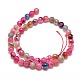 Dyed Natural Agate Faceted Round Beads Strands G-E267-31-3