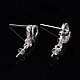 925 Sterling Silver Micro Pave Cubic Zirconia Stud Earring Findings STER-P035-18P-4