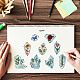 GLOBLELAND Crystal Plants Clear Stamps Flowers Leaves Butterfly Silicone Clear Stamp Seals for Cards Making DIY Scrapbooking Photo Journal Album Decoration DIY-WH0167-56-921-2