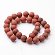 Helado hebras de perlas redondas de jaspe natural de color rojo G-J346-22-12mm-2