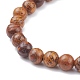 6.5mm Round Natural Elephant Skin Jasper/Miriam Stone/Calligraphy Beads Stretch Bracelet for Men Women BJEW-JB07087-03-4