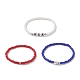 Set di braccialetti elasticizzati con perline di vetro per il giorno dell'indipendenza in stile 3 pz 3 BJEW-TA00227-2