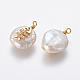 Colgantes naturales de perlas cultivadas de agua dulce PEAR-L027-11C-2