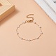 Pulsera de cadena con eslabones de perlas de vidrio BJEW-JB09238-2