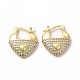 Clear Cubic Zirconia Heart Hoop Earrings EJEW-A095-08G-1