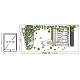 塩ビウォールステッカー  長方形  家の居間の寝室の装飾のため  猫の模様  980x450mm DIY-WH0228-263-2