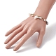 Natural Spiral Shell & Glass Pearl Charm Bracelets BJEW-JB09973-3