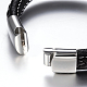 Bracelets de cordon en cuir tressé pour hommes BJEW-H559-15G-4