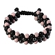 Perles de pierres précieuses mélangées naturelles et synthétiques bracelets de perles tressées BJEW-SW00002-02-1