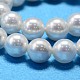 De color ab chapado perla de la cáscara del grano redondo hebras BSHE-L011-8mm-C001-4