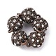 Alloy Rhinestone Magnetic Clasps with Loops RB-H116-2-R-2