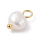 Natural Cultured Freshwater Pearl Charms PALLOY-JF01098-03-4