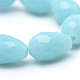 Opaque Solid Color Glass Faceted Teardrop Beads Strands GLAA-Q052-B-5