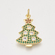Brass Cubic Zirconia Pendants & Stud Earrings & Adjustable Rings Jewelry Sets SJEW-S043-03-6