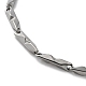 201 Stainless Steel Grooved Bar Link Chain Necklaces for Men Women NJEW-G112-01P-2