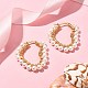Shell Pearl Beaded Heart Hoop Earrings EJEW-TA00248-2