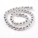 Brins de perles de pierre de lave naturelle galvanisées G-E429-01-8mm-S-2