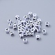 Lettre w lettre blanche acrylique cube perles X-PL37C9308-W-2