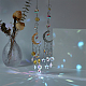 Ahadermaker 2 pièces 2 couleurs cristal ab lustre verre octogone pendentif décorations HJEW-GA0001-40-4