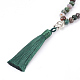 Polyester Tassel Pendant Necklaces NJEW-JN02243-03-2