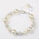 Simpatici regali per i set di gioielli San Valentino vetro perla orecchini e bracciali SJEW-JS00742-07-3