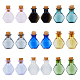 Dicosmetico 18 pz 9 colori mini bottiglie di vetro bottiglie esagonali con tappo in sughero bottiglie di vetro trasparenti vuote che desiderano bottiglie ornamento barattoli carini fiale pendenti per la decorazione della casa delle bambole artigianato AJEW-DC0001-11-1