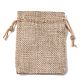 ポリエステル模造黄麻布包装袋巾着袋  クリスマスのために  結婚式のパーティーとdiyクラフトパッキング  ダークカーキ  9x7cm ABAG-R005-9x7-01-2