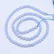 Grade Ae dentelle agate bleue naturelle brins de perles rondes G-L417-09-4mm-2