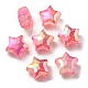 UV Plating Transparent Crackle Acrylic Beads OACR-P010-09D-2