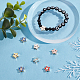 Beebeecraft 12 pièces 6 couleurs perles mauvais œil 18k plaqué or émail étoile perles d'espacement petit trou perles en vrac pour la fabrication artisanale de bijoux à bricoler soi-même KK-BBC0003-59-5