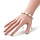 Bracelet coquillage naturel et perles tressées turquoises synthétiques pour femme BJEW-JB09245-01-4