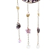 Natural Amethyst Chips Beaded Moon Hanging Sun Catchers HJEW-M004-02-2