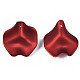 ゴム引きスタイルの不透明なアクリルパーツ  花びら  暗赤色  37.7x34.8x12mm  穴：1.7mm ACRP-T010-07-3