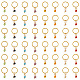24 個 8 色手作りミッレフィオーリ ガラス & 鉄編組ヘアペンダント装飾クリップ  ヘアスタイリング用  花  ミックスカラー  24mm  3個/カラー OHAR-AB00009-1