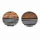 Ciondoli in resina a strisce e legno di noce RESI-N025-022-2