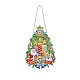Kits de decoración colgante de corona de pintura de diamante diy con tema navideño XMAS-PW0001-112D-1
