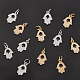 Nbeads 12Pcs 2 Colors Brass Micro Pave Clear Cubic Zirconia Charms ZIRC-NB0001-77-4