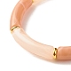 Bracelet extensible en perles de tube incurvé en acrylique bicolore BJEW-JB07971-04-5