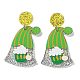 Saint Patrick's Day Sparkling Acrylic Dangle Stud Earrings EJEW-P243-A04-1