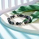 Natural White Jade(Dyed) & Lava Rock & Synthetic Hematite Round Beaded Stretch Bracelet BJEW-JB07972-04-2