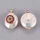 Natural Cultured Freshwater Pearl Pendants PEAR-F008-45G-2-2