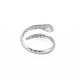 304 открытое кольцо-манжета из нержавеющей стали в виде змеи для женщин RJEW-S405-218P-2