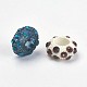 Mixed Color Rondelle Resin Rhinestone Large Hole European Beads X-OPDL-H022-M-2