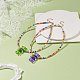 Ожерелье из акрилового медведя и стеклянных бусинок для женщин NJEW-JN03930-2