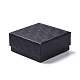 紙ジュエリーセットボックス  黒いスポンジを使って  ネックレスとイヤリング用  正方形  ブラック  7.5x7.5x3.6cm X-CON-Z005-03D-1