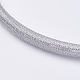 プラスチックネックレス  真鍮パーツ  銀  19インチ（48.5cm）  5mm NJEW-F199-B02-2