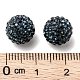 Half Drilled Czech Crystal Rhinestone Pave Disco Ball Beads RB-A059-H10mm-PP9-207-3