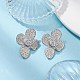 Aretes de flores de resina con piedras preciosas de imitación druzy EJEW-JE05318-01-3